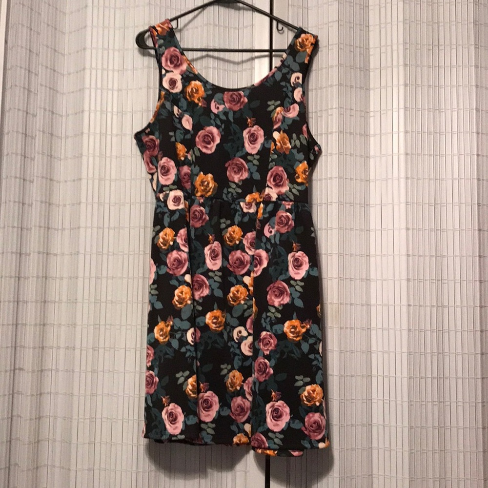 Black dress with roses